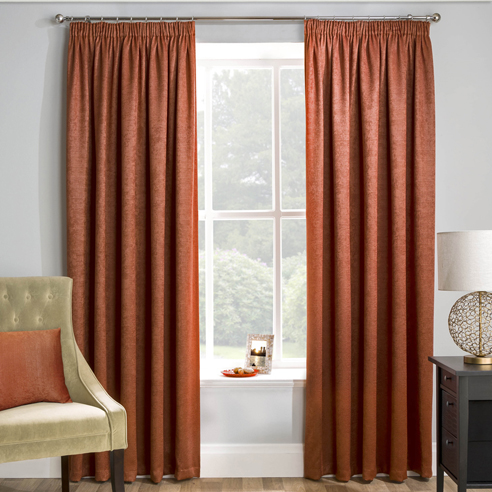 Matrix Pencil Pleat, Orange - Ready Made Curtains - Image 3